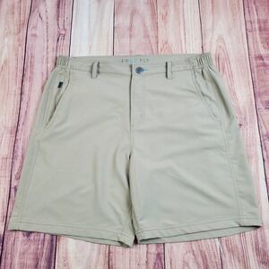Free Fly Shorts Mens Large Khaki Stretch Performance Bamboo Blend Outdoor Travel